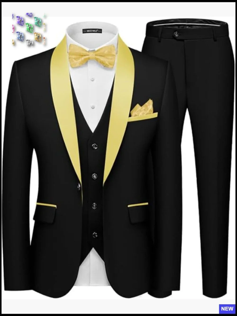 Slim Fit Shawl Lapel Tuxedo Suit Set Formal Elegant Wedding Prom Dinner